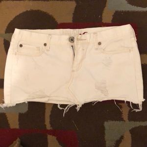 Hollister white jean miniskirt